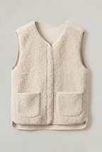 Gilet sans manches en polaire effet peluche pour femme - Gilet zippé à superposer