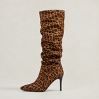 Bottes hautes en daim souples pour femme