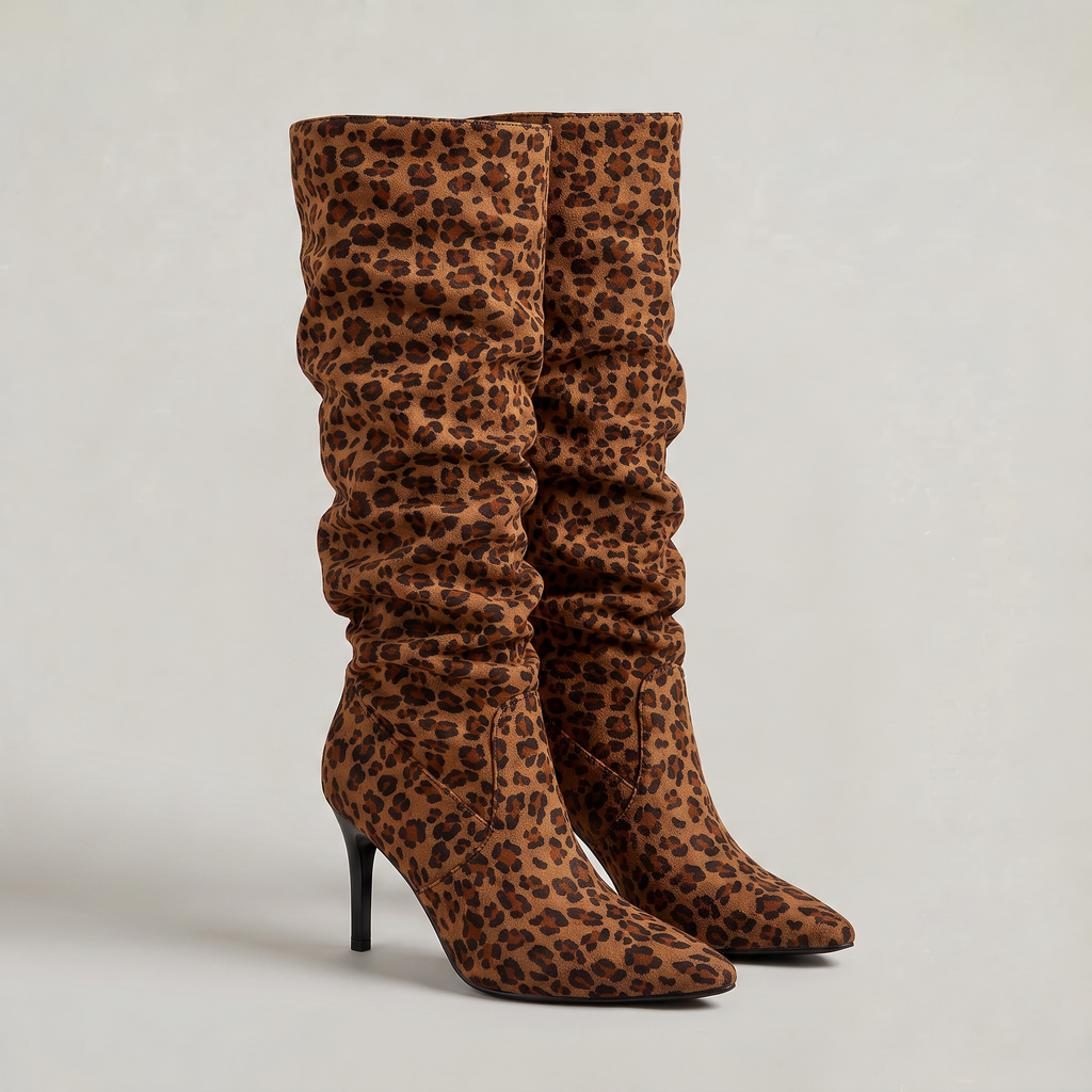 Bottes hautes en daim souples pour femme