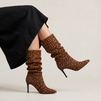 Bottes hautes en daim souples pour femme