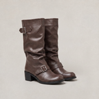 Bottes hautes à talon bottier avec boucle pour femme