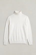 Men's Turtleneck Knit Sweater - Long Sleeve High Neck Jumper
