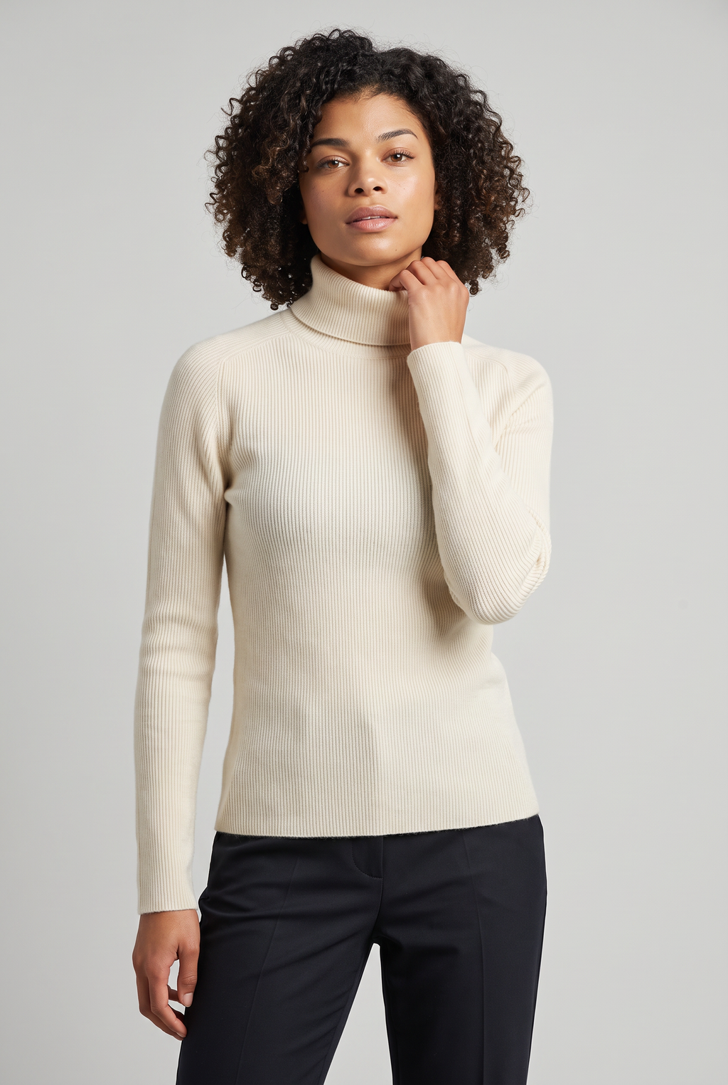 Chandail col roulé en tricot pour femme – Chandail à manches longues