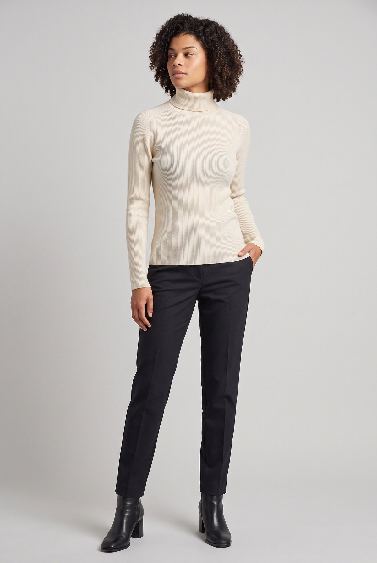 Chandail col roulé en tricot pour femme – Chandail à manches longues