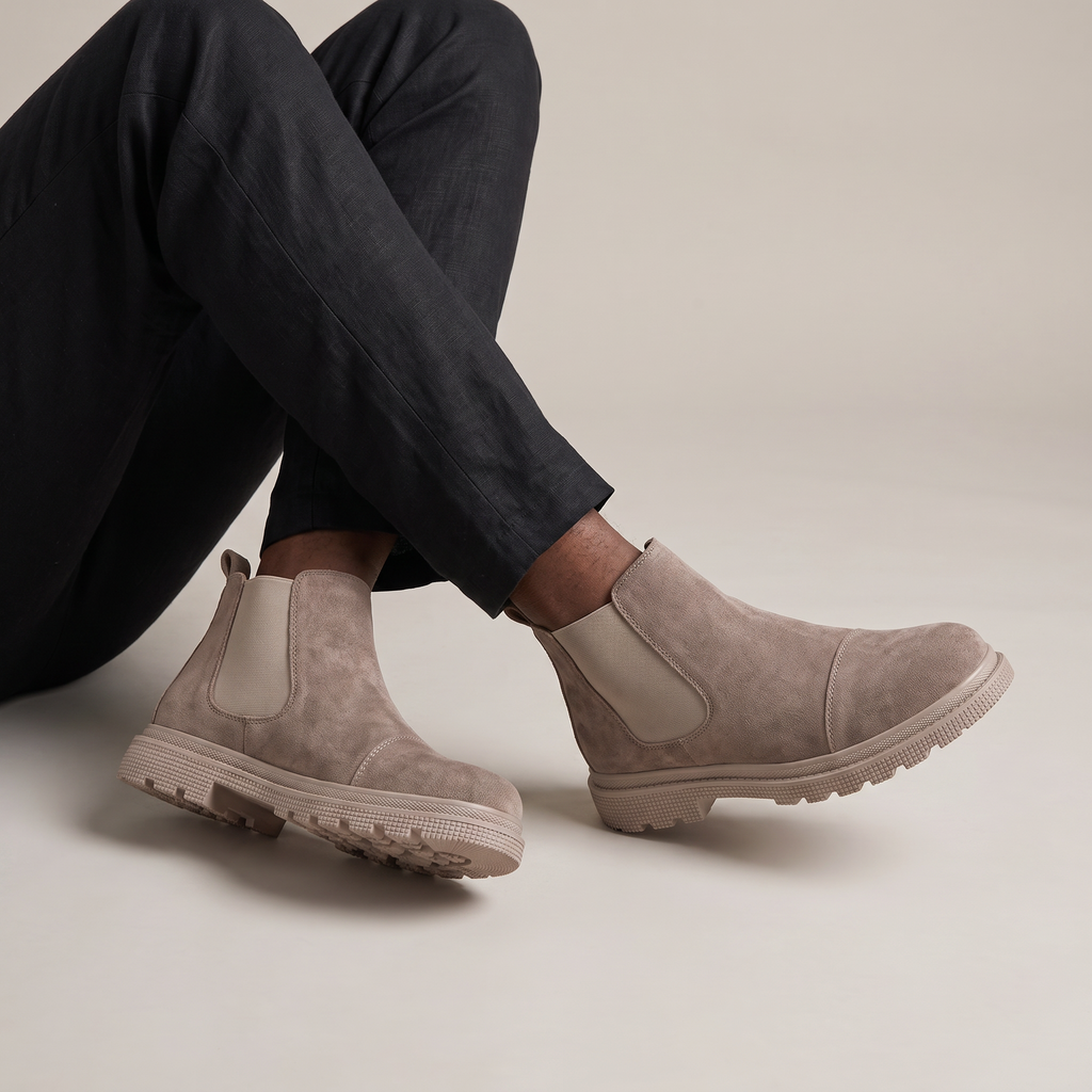 Bottines Chelsea en daim pour homme – Bottines décontractées à enfiler