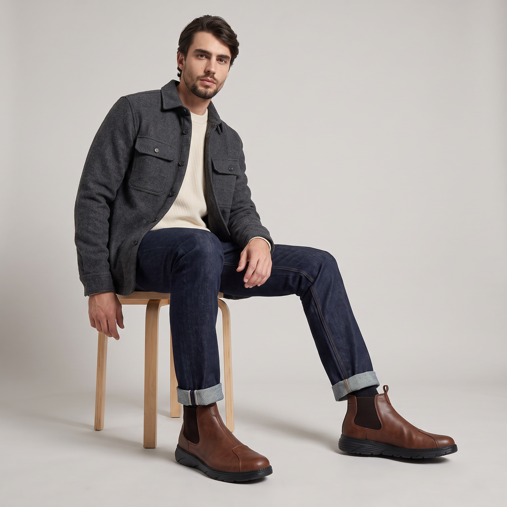 Bottes Chelsea homme – Bottines décontractées vintage à enfiler