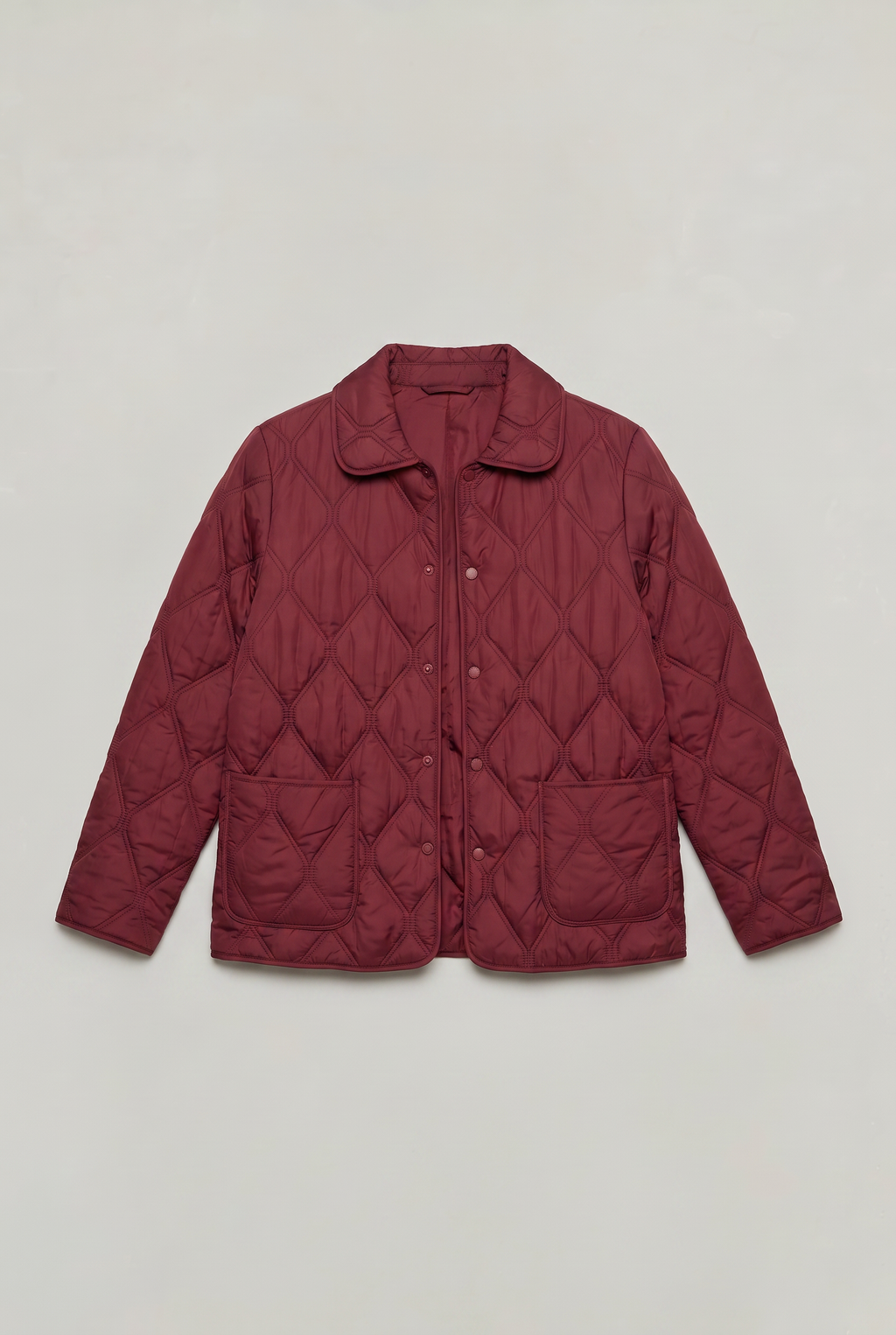 Women’s Plus Size Quilted Jacket - Collared Button Front Coat