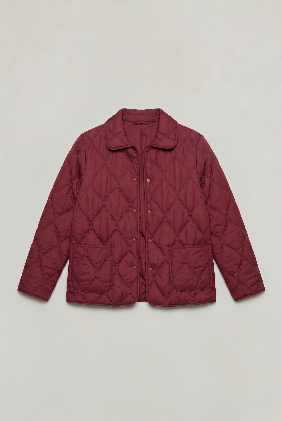 Women’s Plus Size Quilted Jacket - Collared Button Front Coat