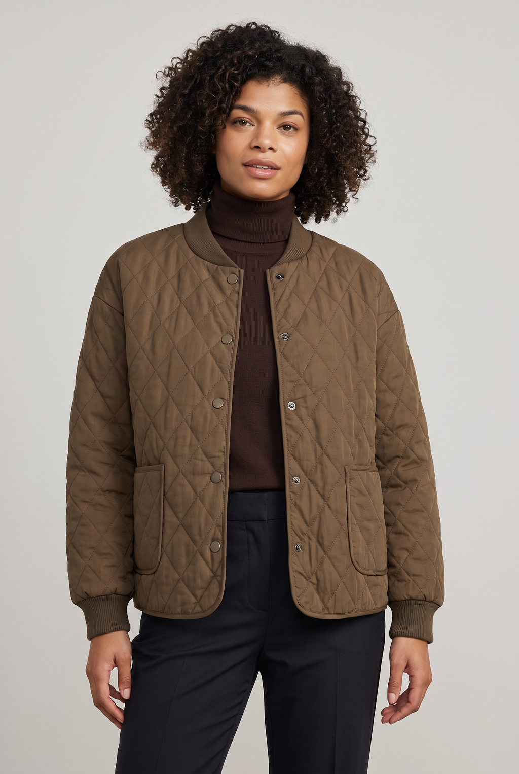 Veste matelassée pour femme – Manteau en coton rembourré boutonné sur le devant