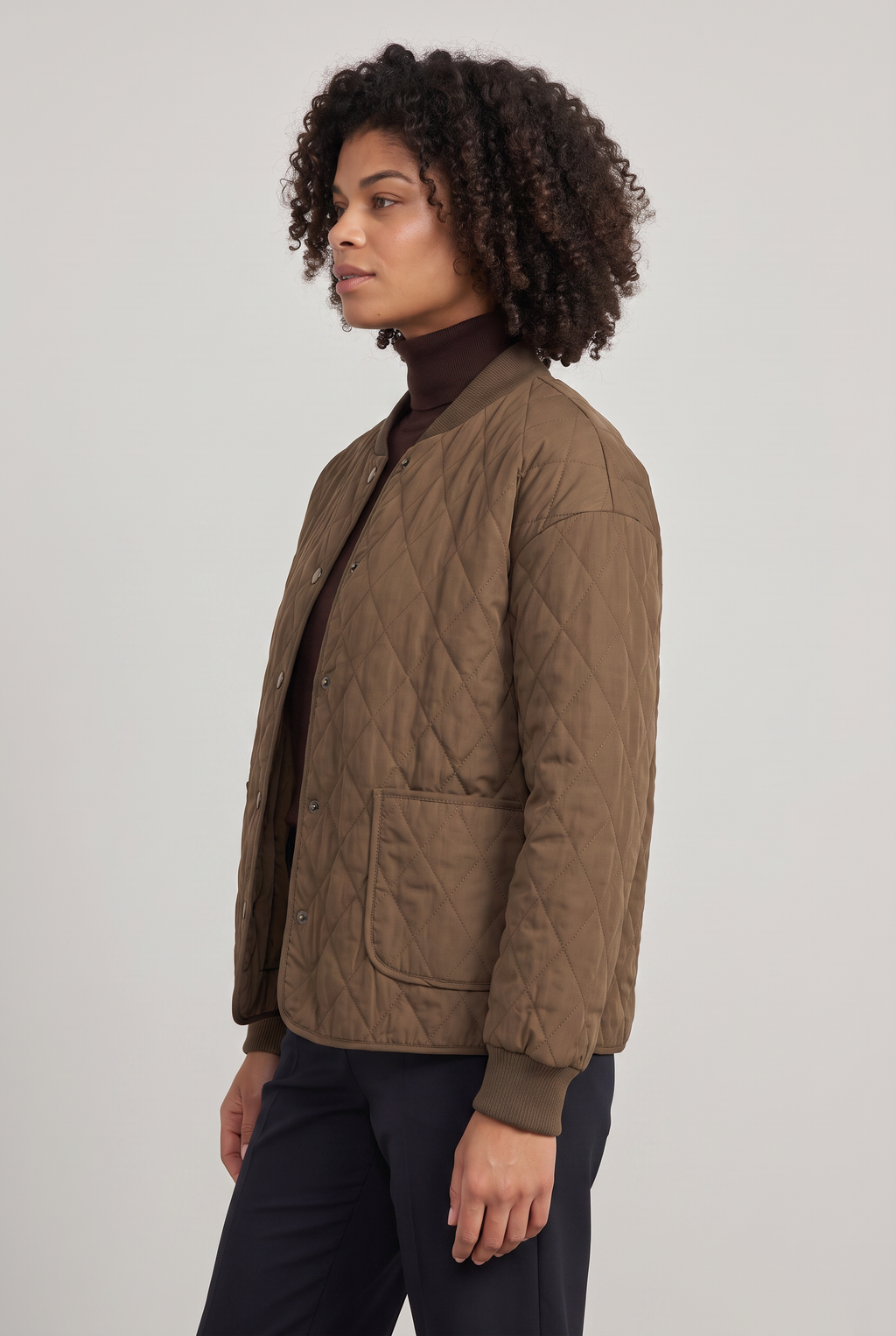 Veste matelassée pour femme – Manteau en coton rembourré boutonné sur le devant
