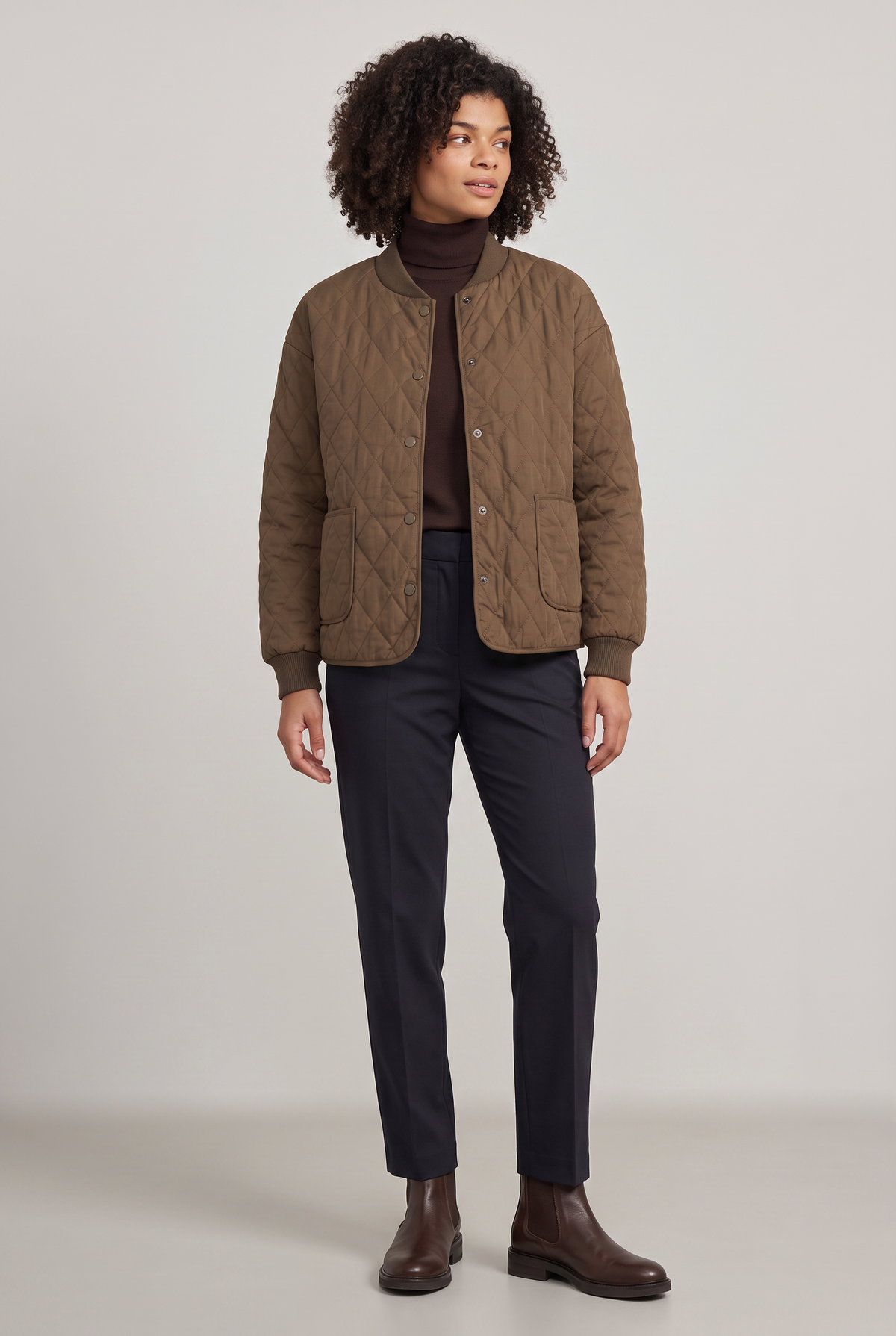 Veste matelassée pour femme – Manteau en coton rembourré boutonné sur le devant