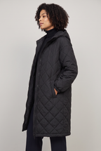 Women’s Plus Size Hooded Quilted Long Coat