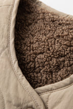 Women's Quilted Sherpa-Lined Vest - Button Front Winter Layer