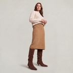 Women's Slouchy Knee High Boots - Faux Low Heel Pointed Toe Pull On Tall Boots