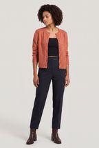 Women's Cropped Cardigan - Buttoned Round Neck Knit Jumper Long Sleeve Smart Casual