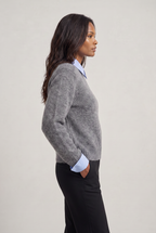 Women's Collared Jumper - 2 in 1 Knit Shirt Sweater