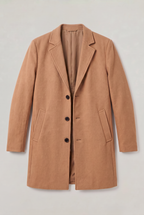 Men's Single Breasted Overcoat - Mid Length Tailored Notch Lapel Smart Casual Winter Coat