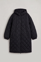 Women’s Plus Size Hooded Quilted Long Coat