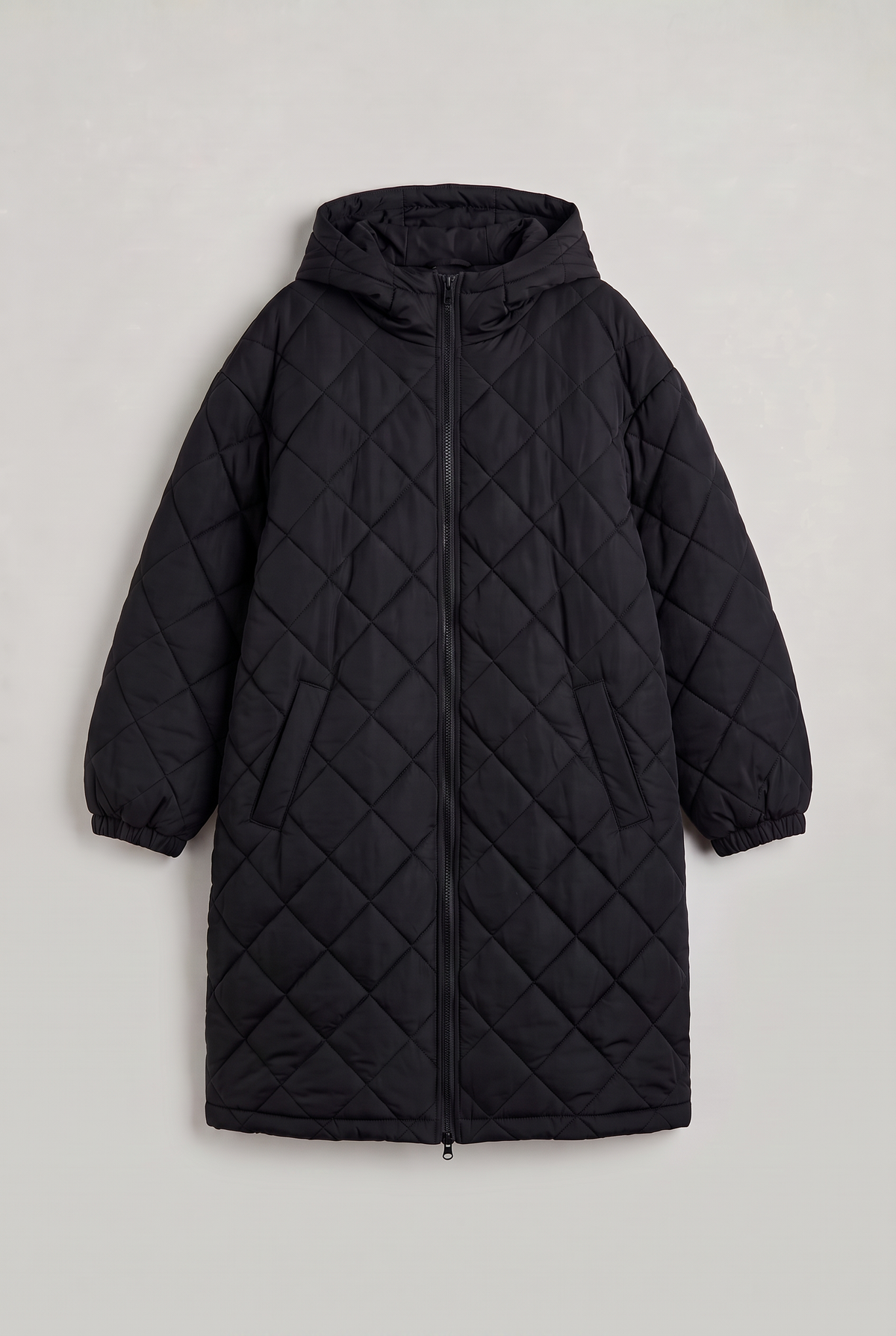 Women’s Plus Size Hooded Quilted Long Coat