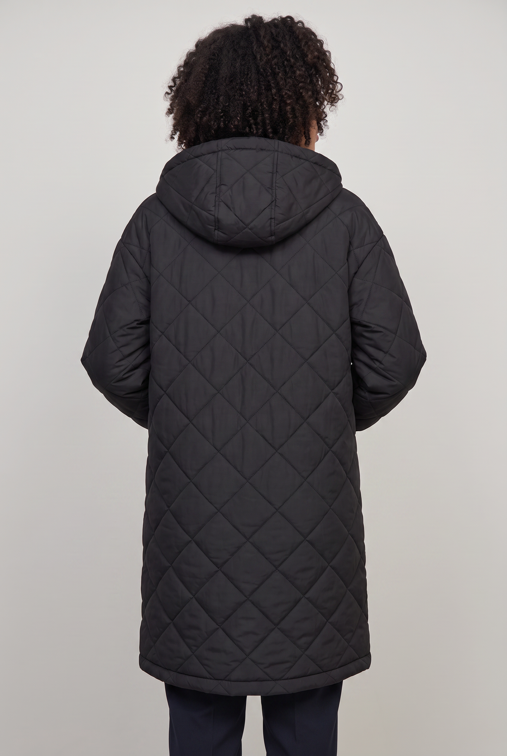 Women’s Plus Size Hooded Quilted Long Coat
