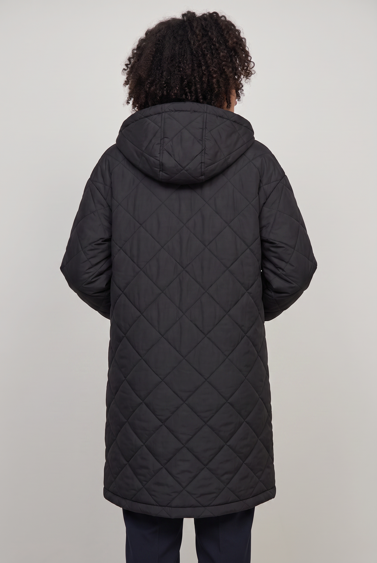 Women’s Plus Size Hooded Quilted Long Coat