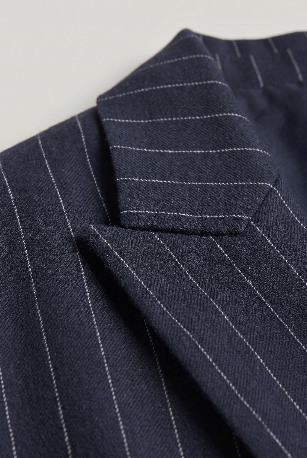 Women Oversized Pinstripe Blazer Single Breasted Loose Fit Navy