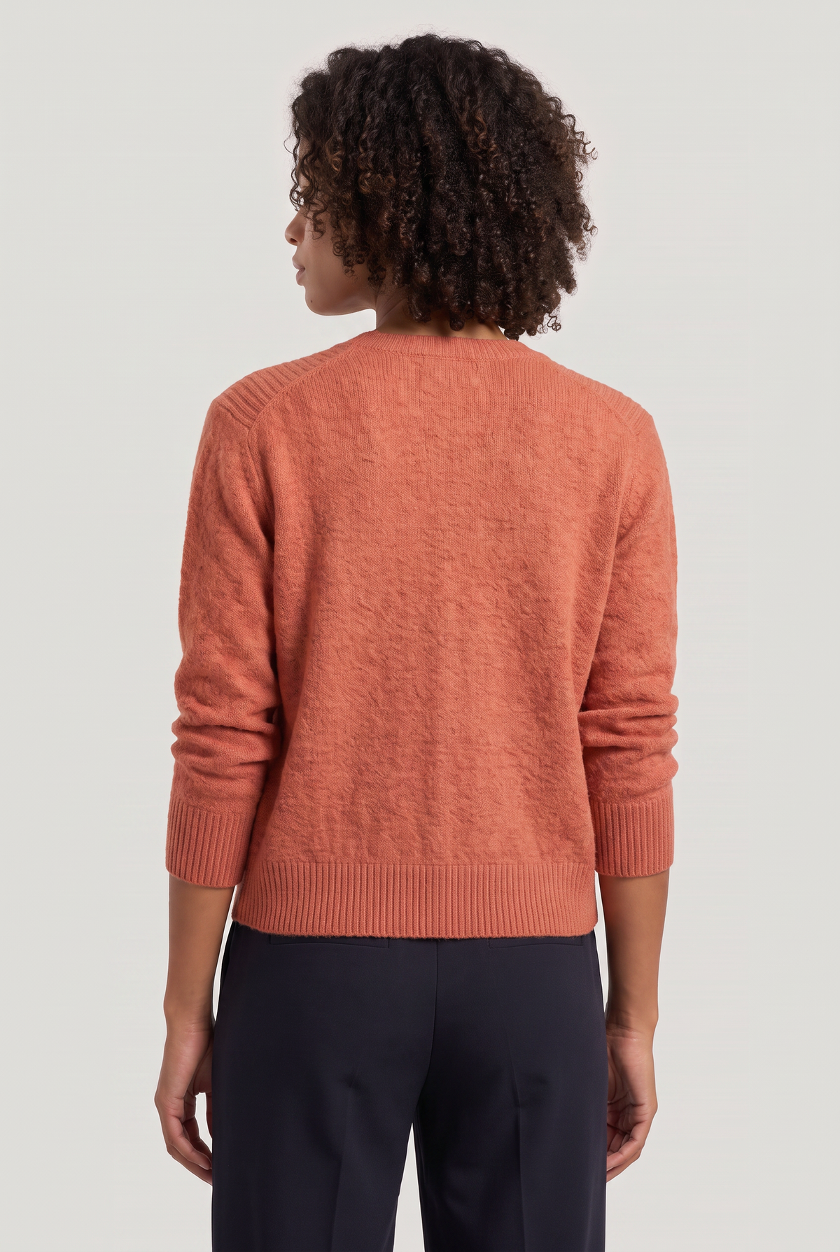 Women's Cropped Cardigan - Buttoned Round Neck Knit Jumper Long Sleeve Smart Casual
