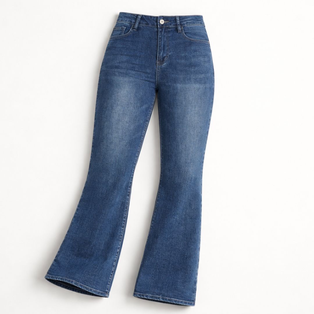 Women's High Waist Barrel Leg Jeans — Retro Wide Fit Stretch Denim