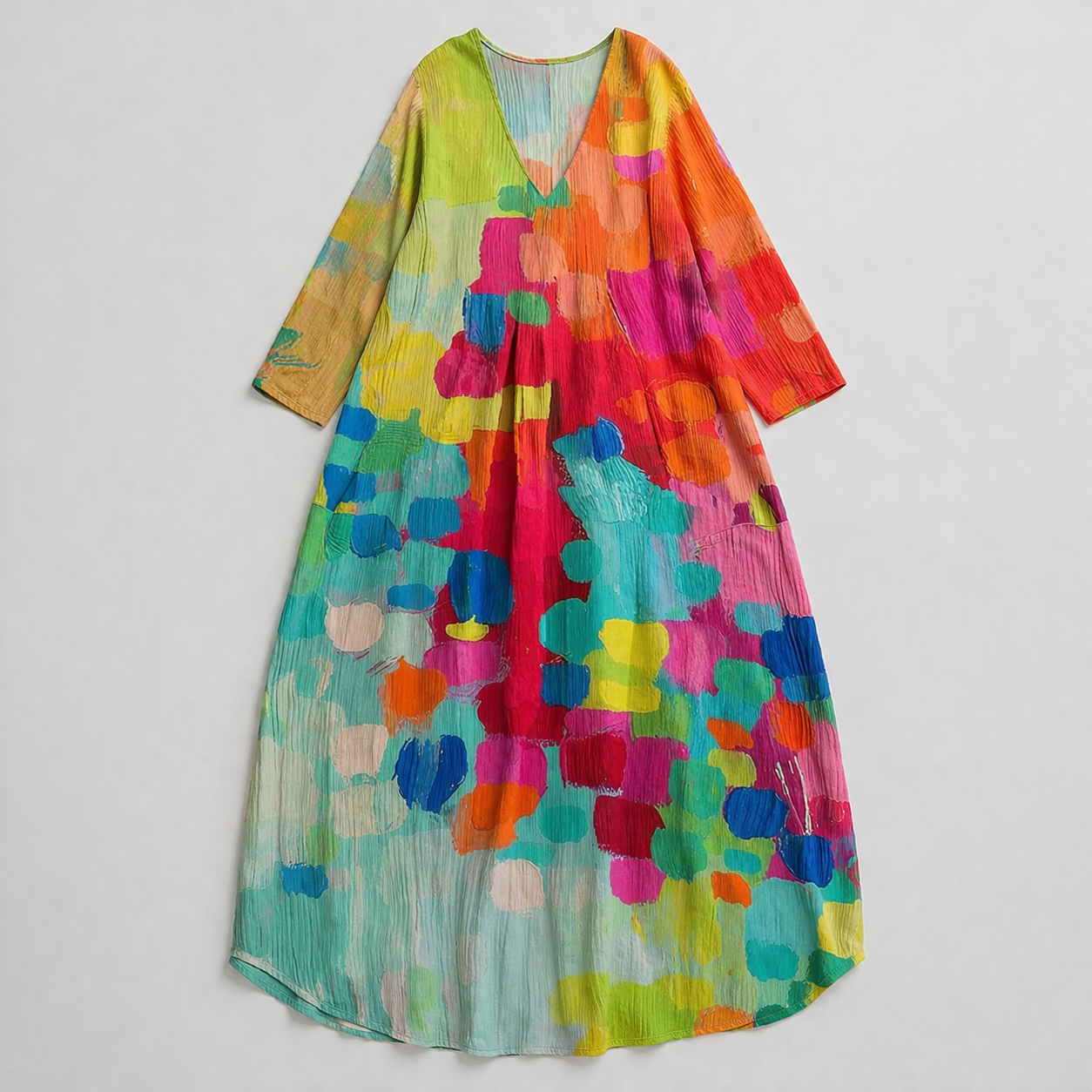 Women’s V-Neck Printed Maxi Dress