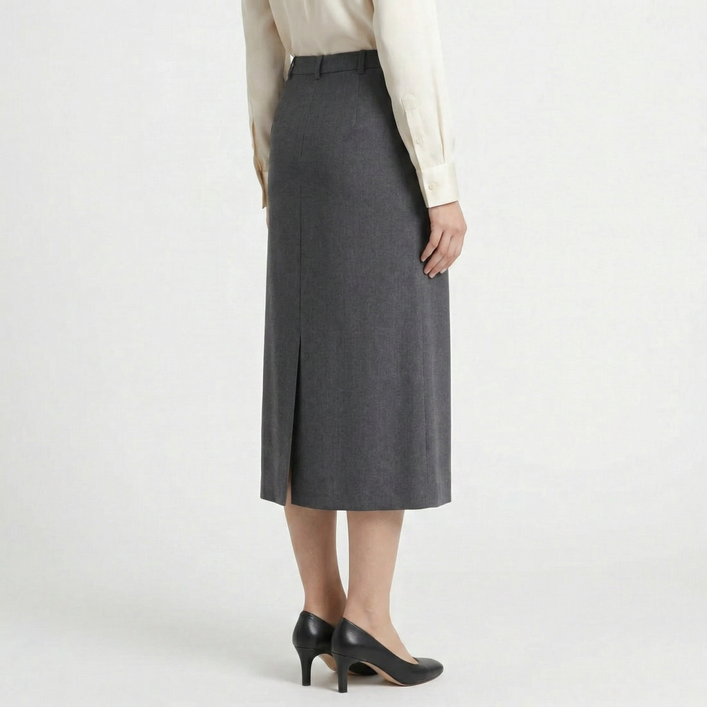 Valenomode - Women’s Straight Leg Elegant Midi Skirt