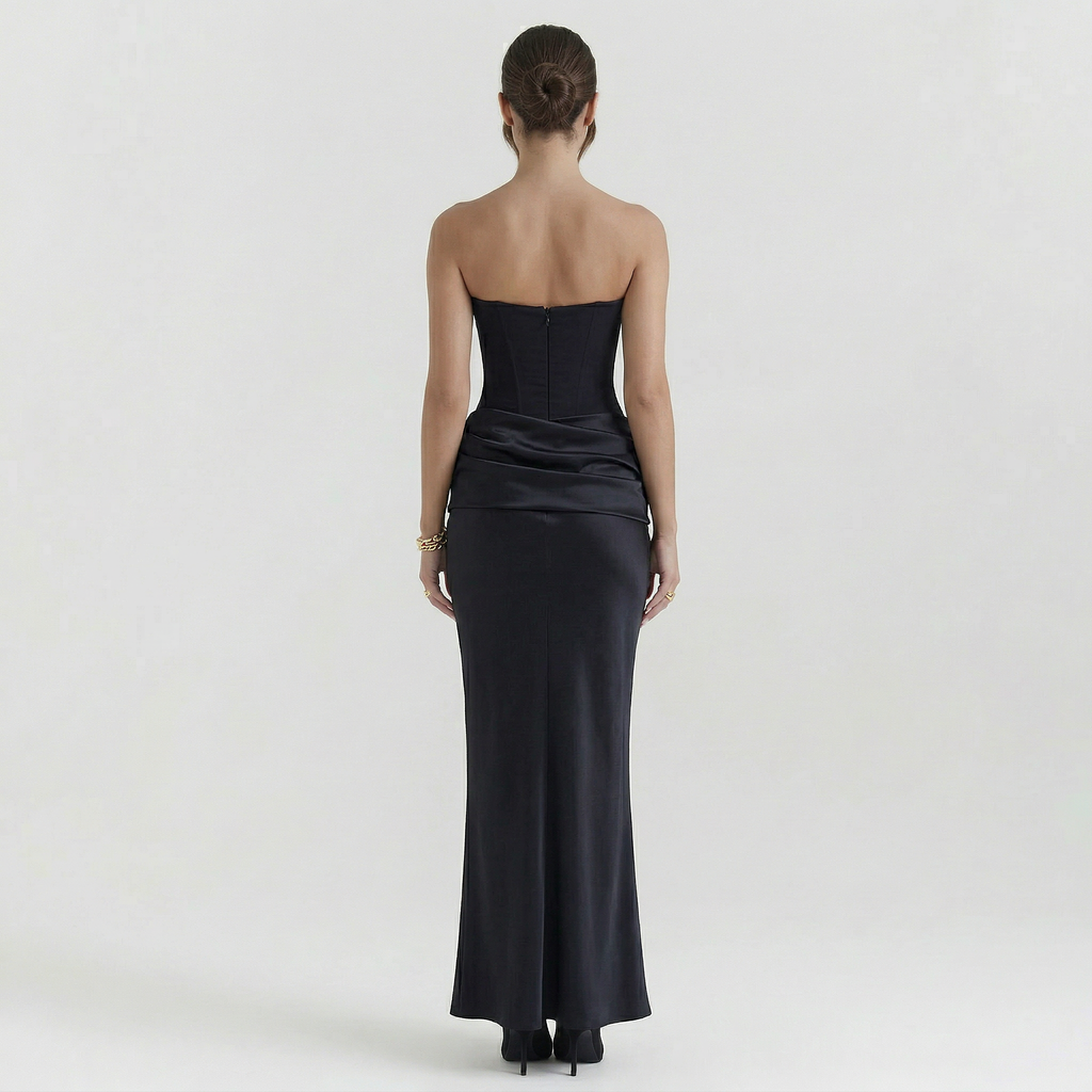 Women’s Strapless Wedding Guest Maxi Dress