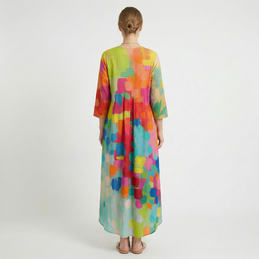 Women’s V-Neck Printed Maxi Dress