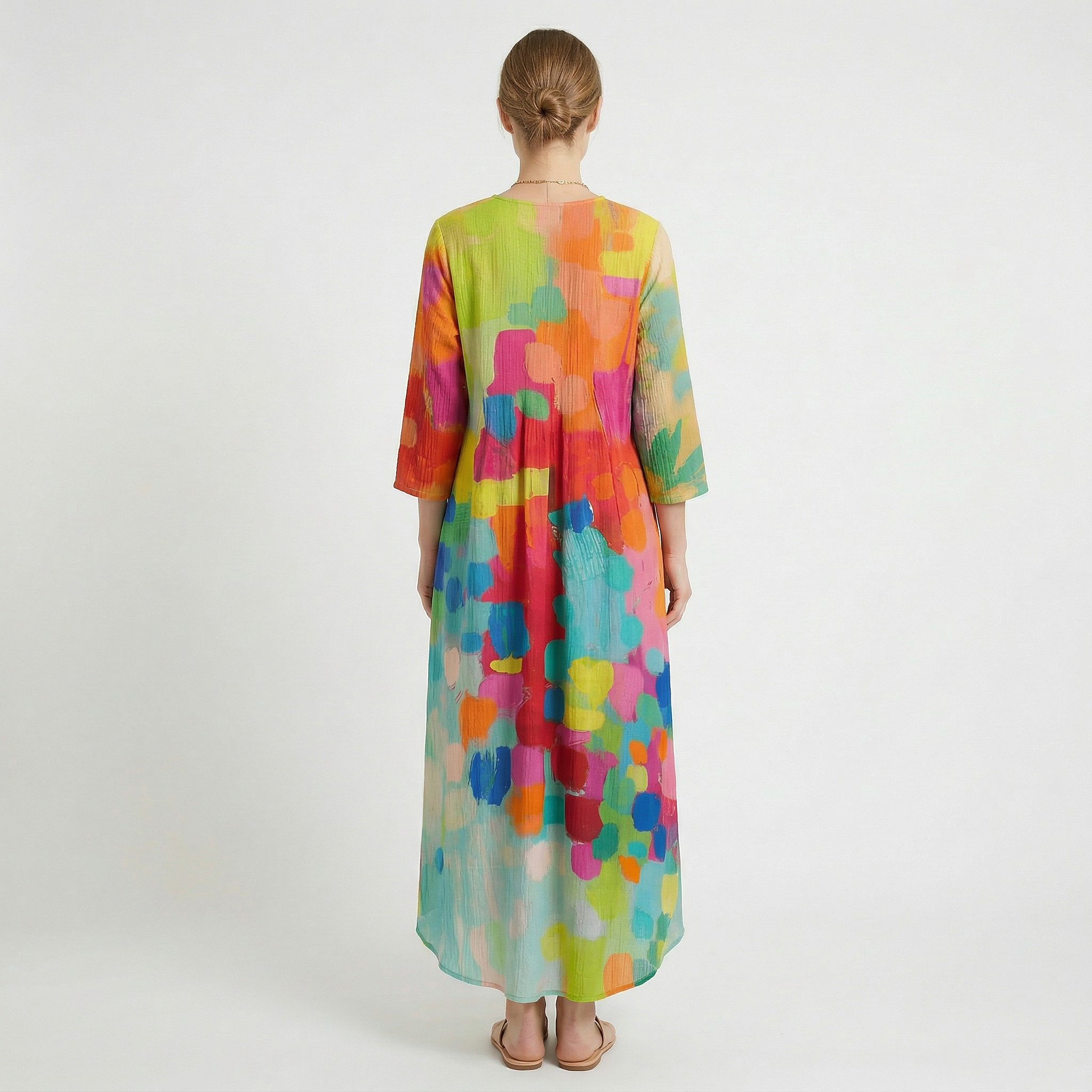 Women’s V-Neck Printed Maxi Dress