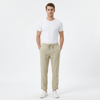 Men’s Drawstring Waist Straight-Leg Trousers