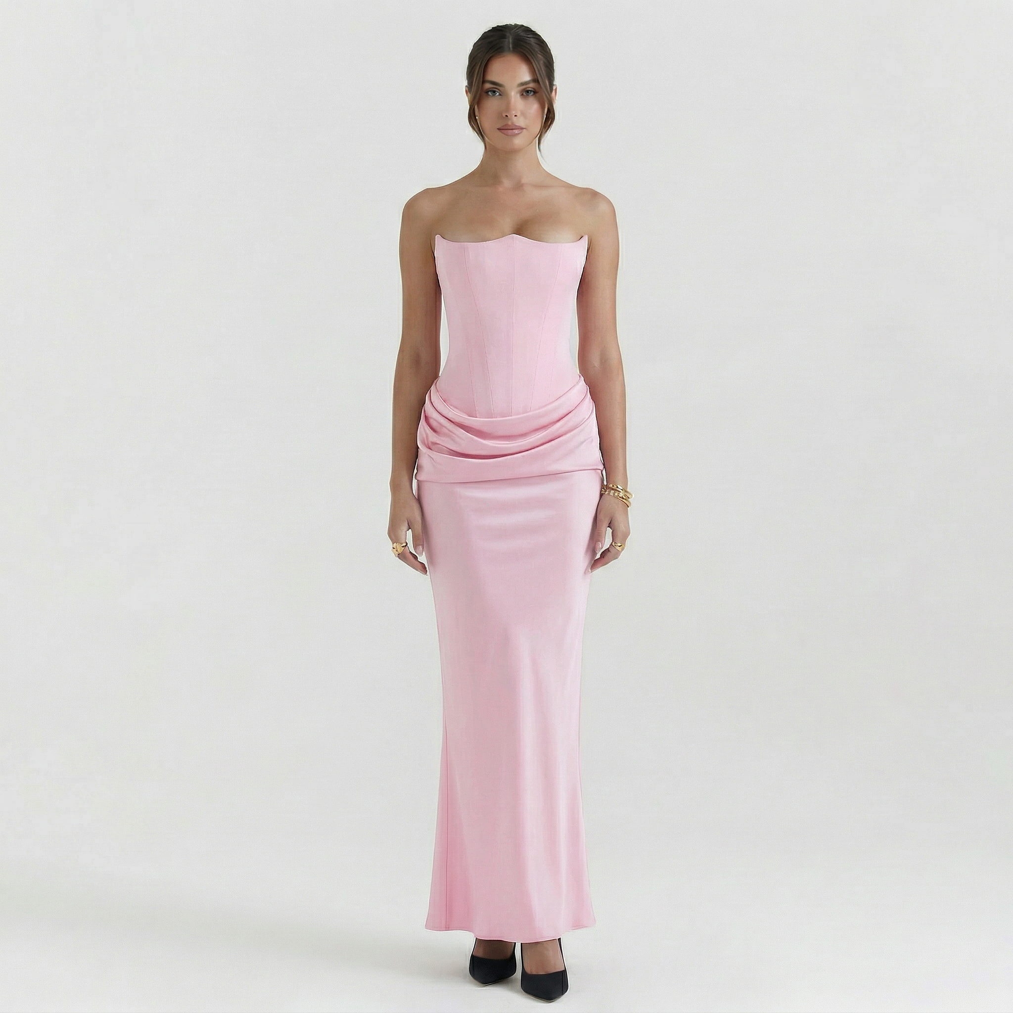 Women’s Strapless Wedding Guest Maxi Dress