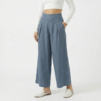 Valenomode - Women’s Wide Leg Summer Pull-On Trousers