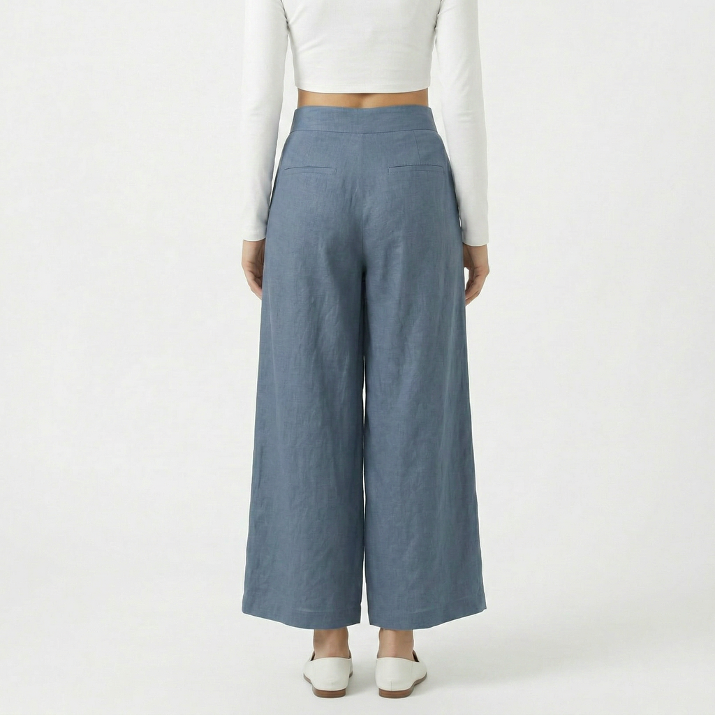 Valenomode - Women’s Wide Leg Summer Pull-On Trousers