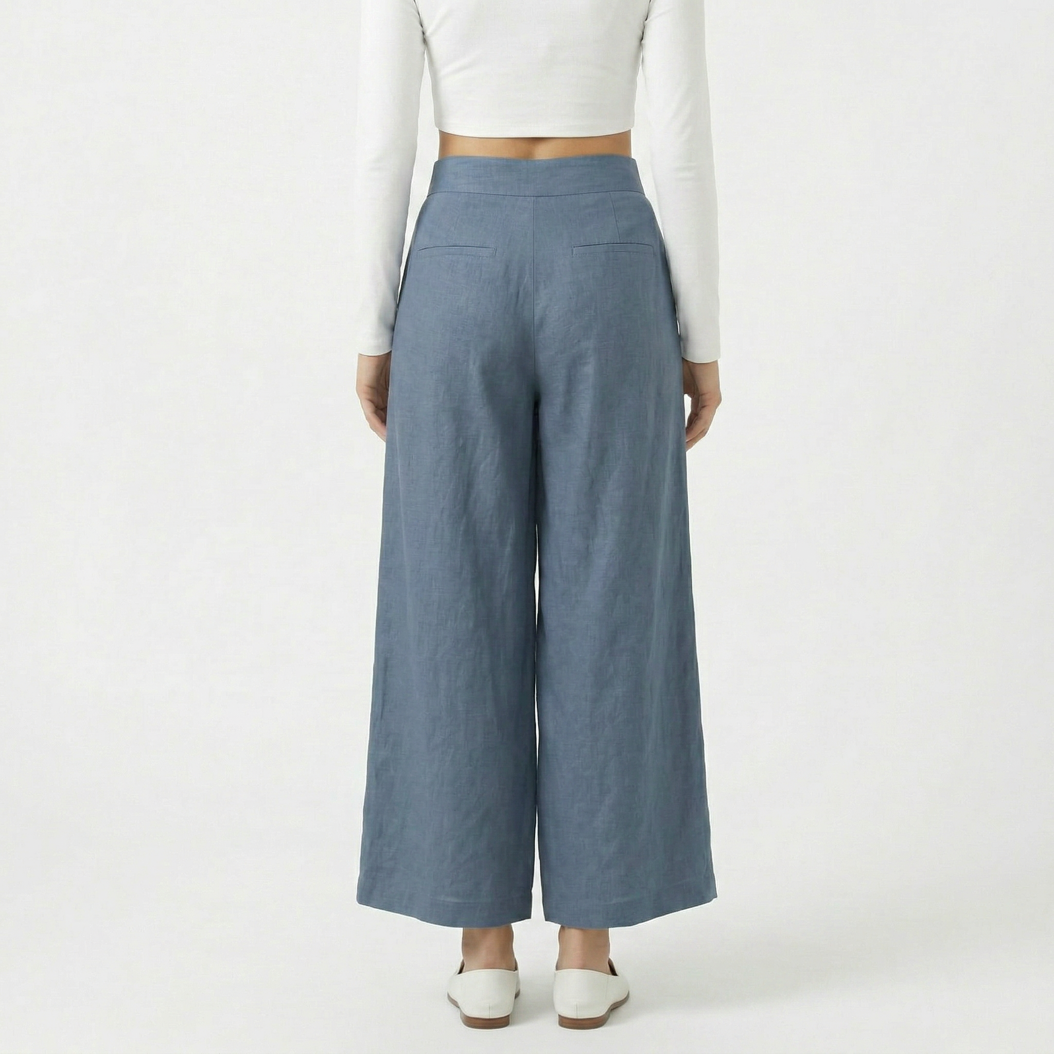 Valenomode - Women’s Wide Leg Summer Pull-On Trousers