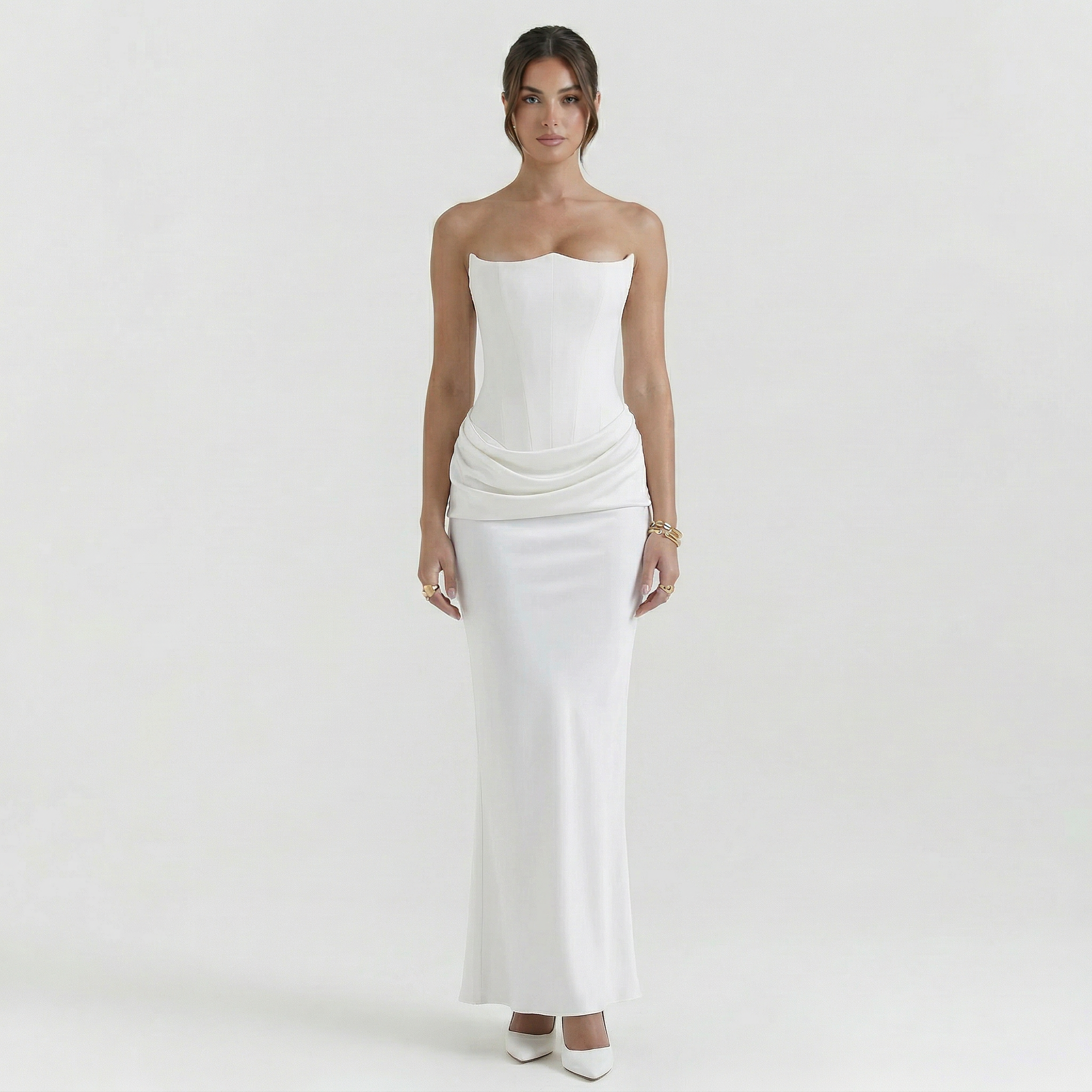 Women’s Strapless Wedding Guest Maxi Dress