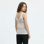 Valenomode - Women’s Sleeveless Scoop Laced Neck Top
