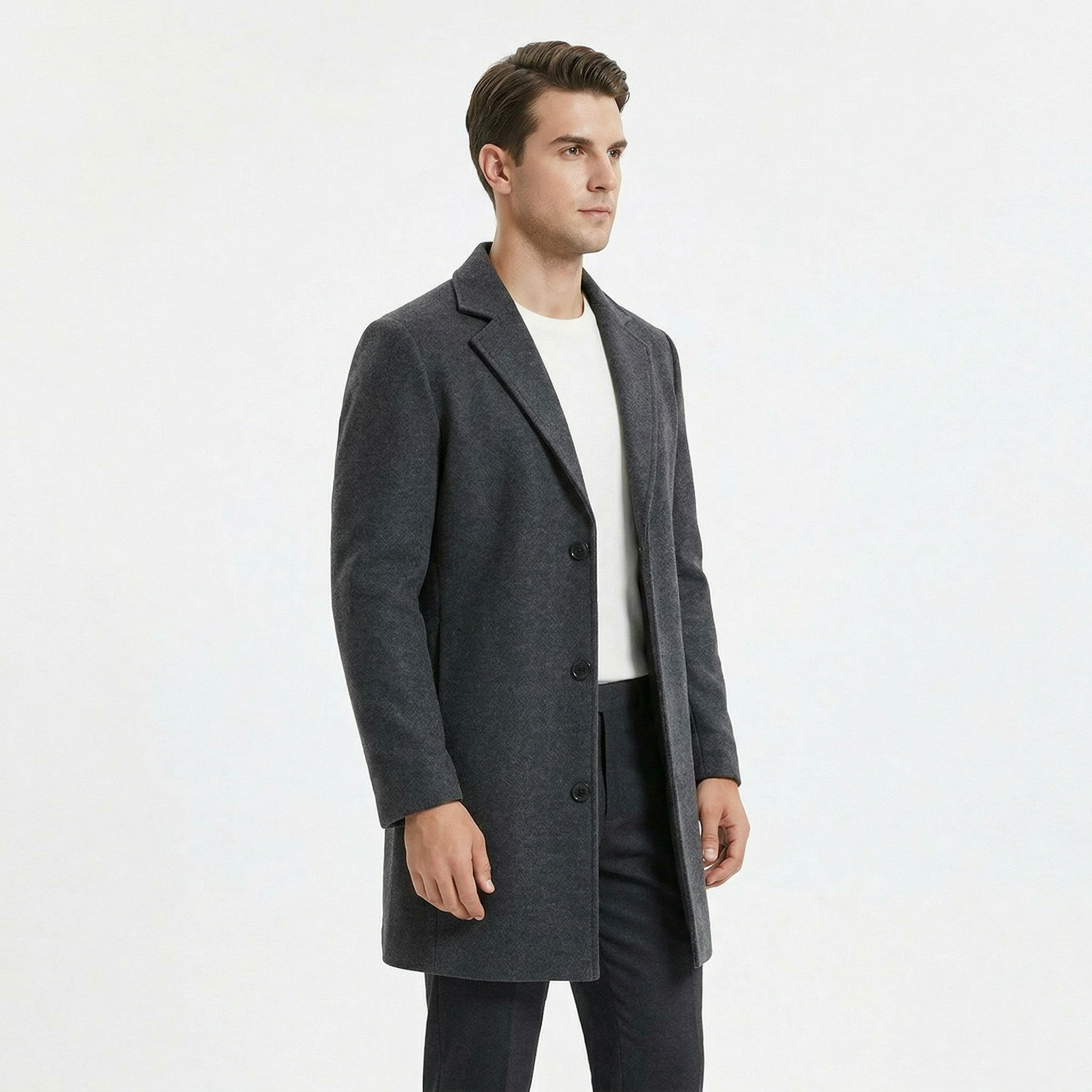 Men's Wool Business Trench Coat