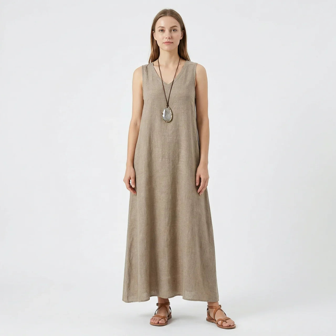Women's A-Line Summer Sleeveless Midi Dress