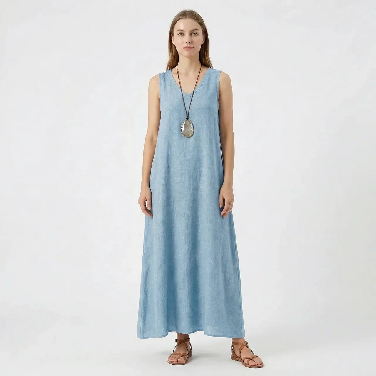 Women's A-Line Summer Sleeveless Midi Dress