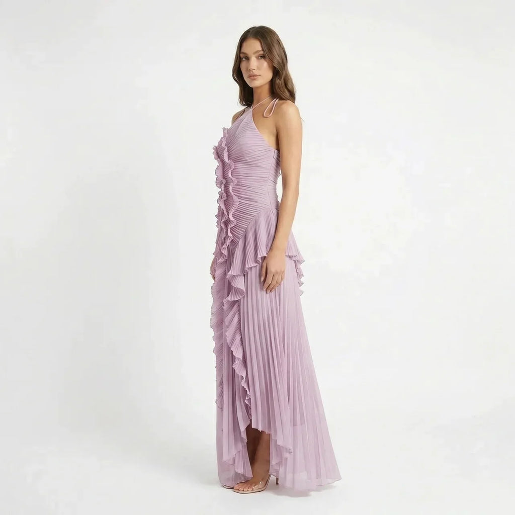 Women's Ruffle Wedding Guest Maxi Dress