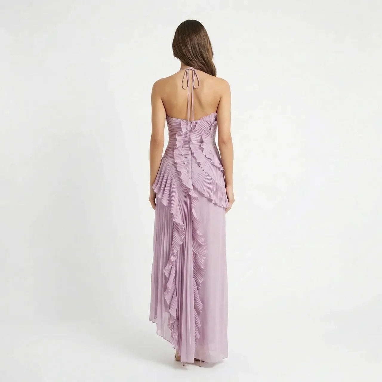 Women's Ruffle Wedding Guest Maxi Dress