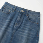 Valenomode - Women’s Straight Cut Denim Midi Skirt