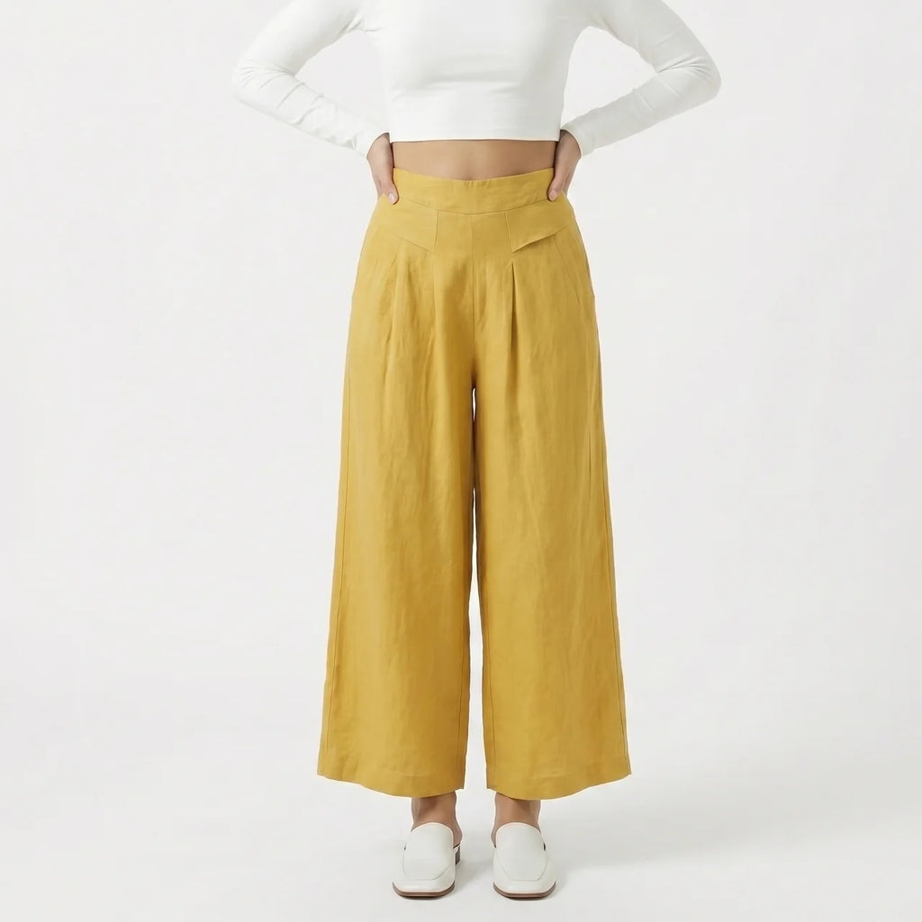 Valenomode - Women’s Wide Leg Summer Pull-On Trousers