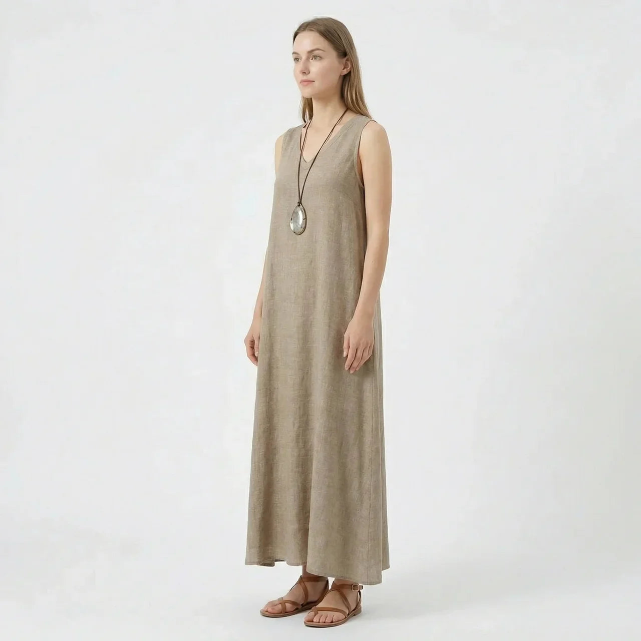 Women's A-Line Summer Sleeveless Midi Dress
