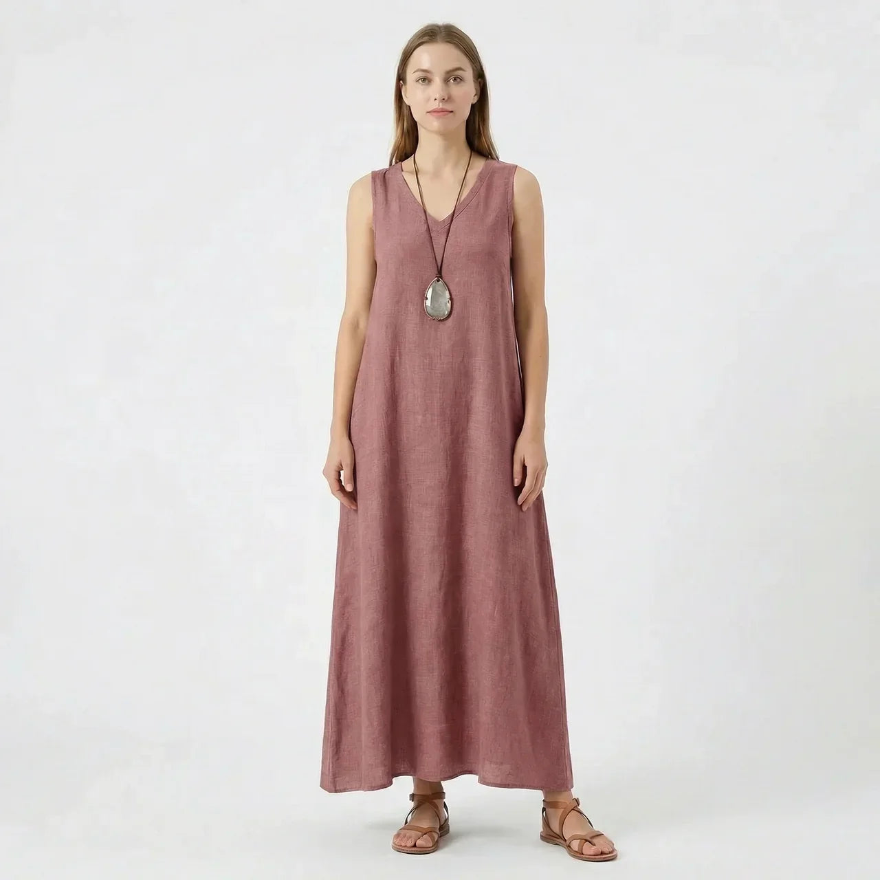 Women's A-Line Summer Sleeveless Midi Dress