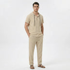 Valenomode - Men’s Linen Hooded Summer Set